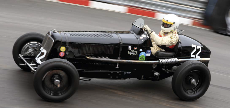 Dritter im Qualifying bei den Vorkriegs-Rennwagen: Michael Gans (CH) im 35er ERA B