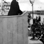 Dr. Otto Creutz, Landrat des Kreises Adenau, bei der Eröffnungsrede des Nürburgrings im Jahre 1927