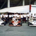 Die Asse in den F2-Werks-March 822 1982: Christian Danner, Corrado Fabi, der Europameister, und Johnny Cecotto (v.li.)
