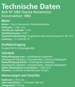 Ralt-RT-3: Technische Daten