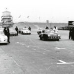 Start der Seriensportwagen vom AvD-Avus-Rennen, allesamt Porsche 356