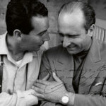 Vertraut: Fotograf Bernard Cahier und Juan Manuel Fangio beim AvD-Avus-Rennen