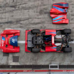 Blick auf die Technik im Ferrari 333 SP Vorne Sportwagen, hinten Formel 1 Technik